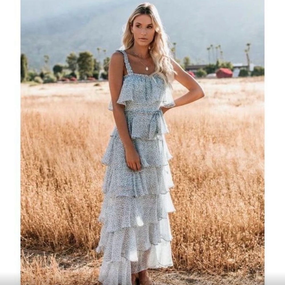 Vici Blue Floral Maxi Dress